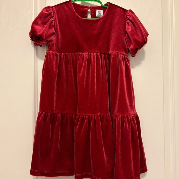 GAP Other - 🎀 GAP Red Velvet Puff Sleeve Dress